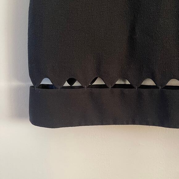 Club Monaco Milancey Scallop Trim Sheath Dress Womens 00 Black Workwear Cocktail - Picture 3 of 10